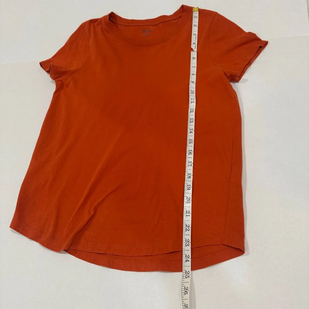 MADEWELL Vinatge Crewneck Cotton T-Shirt Womens Size Sm Burnt Orange Lightweight - Picture 10 of 12